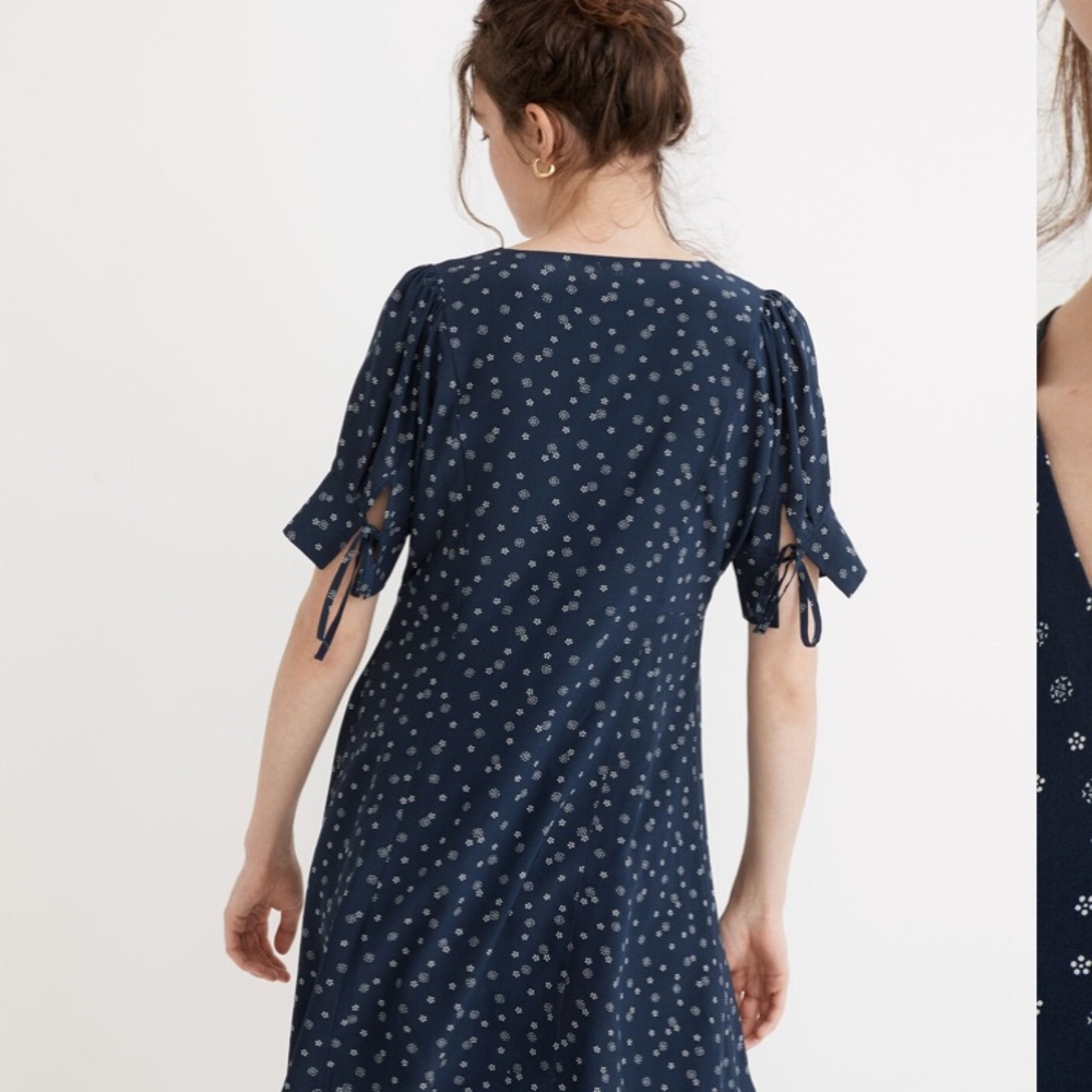 Madewell Silk Button-Front Mini Dress in Bandana Flower